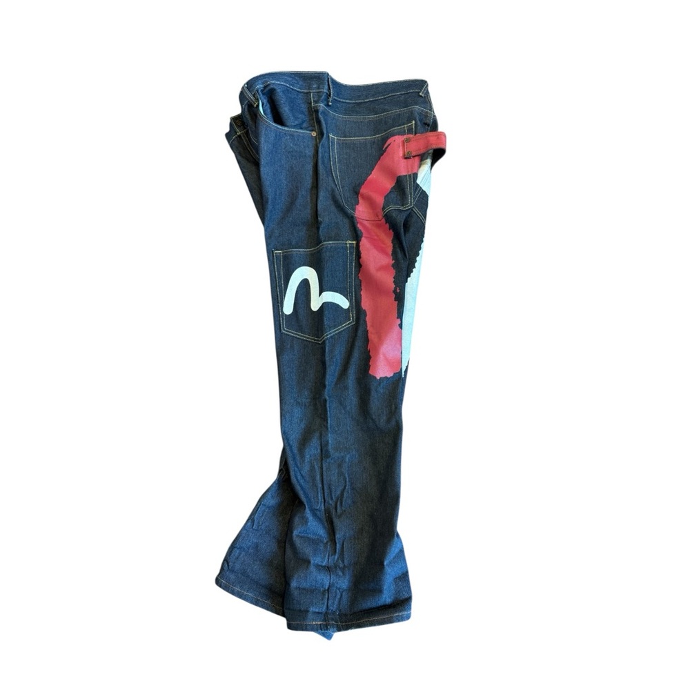 Evisu Painted Seagull Jeans Size 42 Rare Y2K Japanese Streetwear Denim - Picture 5 of 17